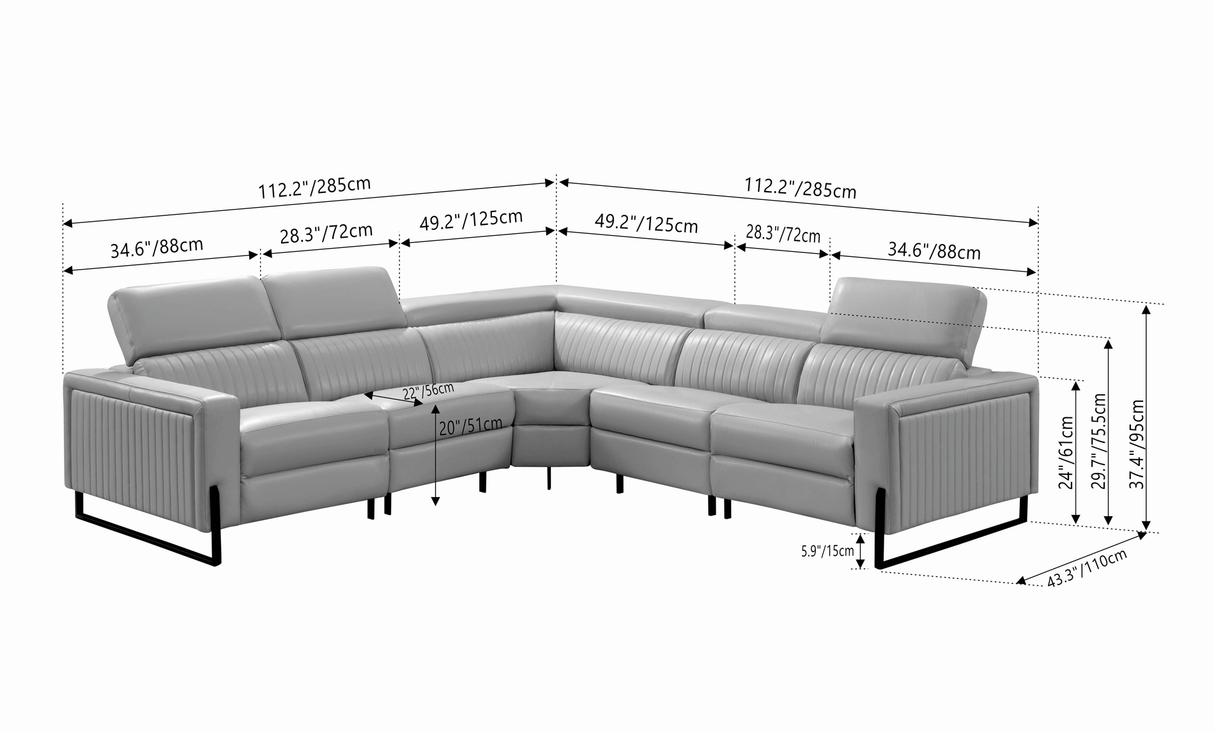 2787 Sectional w/ recliners from ESF Furniture - Luna Furniture