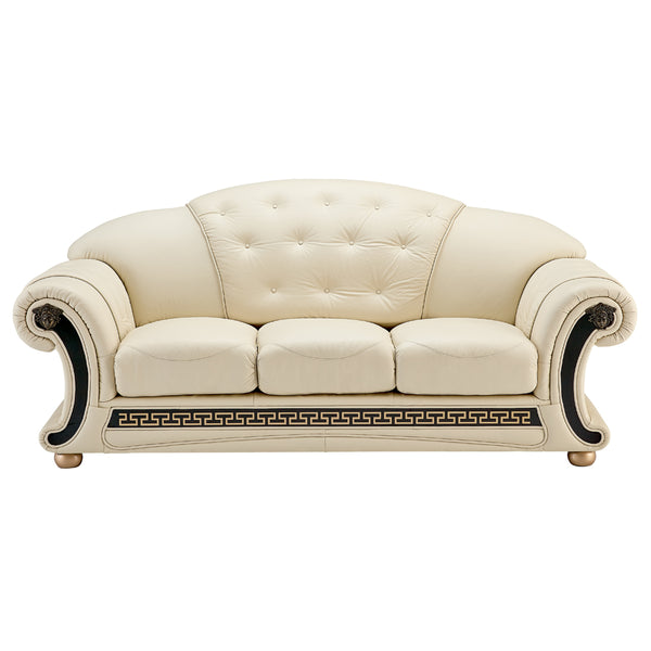 Apolo Ivory Italian Leather Sofa
