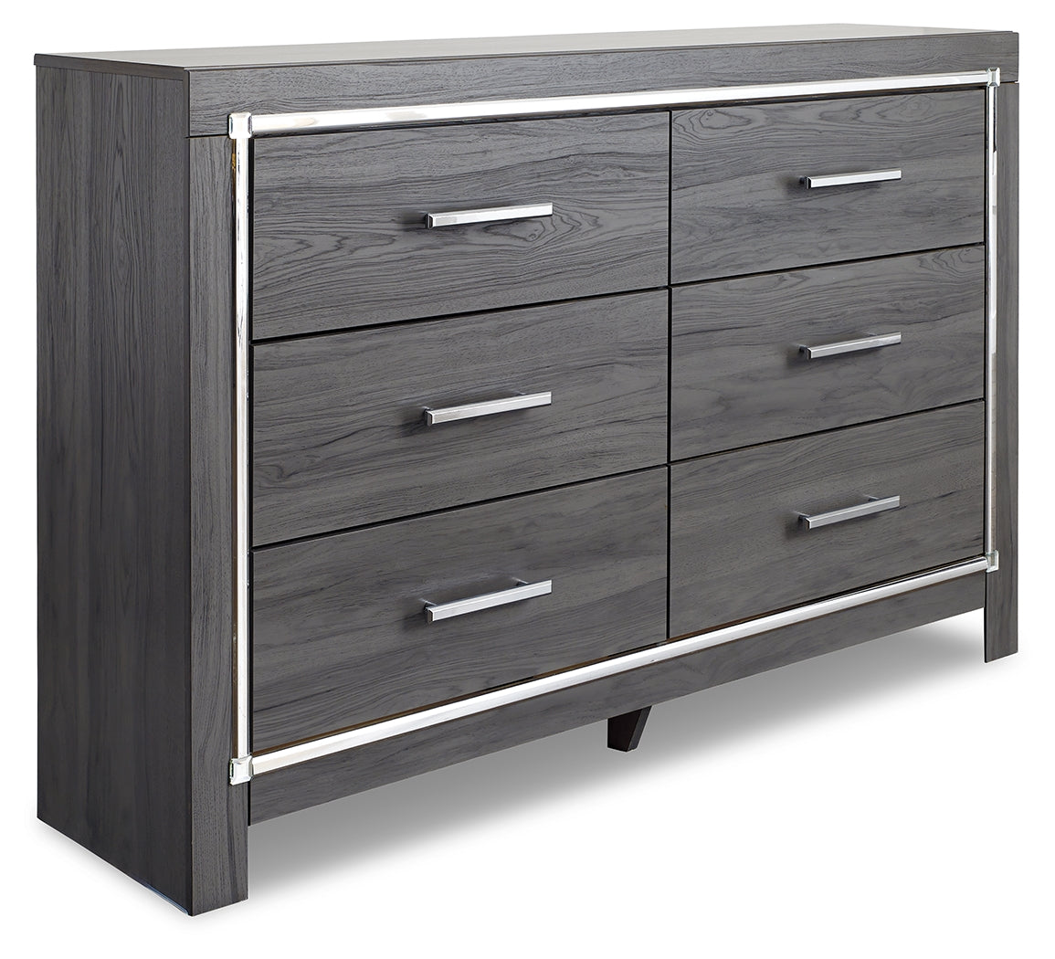 Lodanna Gray King Storage Bed, 2 Dressers, Cheat and Nightstand from Ashley - Luna Furniture