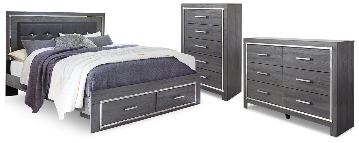 Lodanna King Storage Bed, Dresser and Chest from Ashley Furniture - Luna Furniture