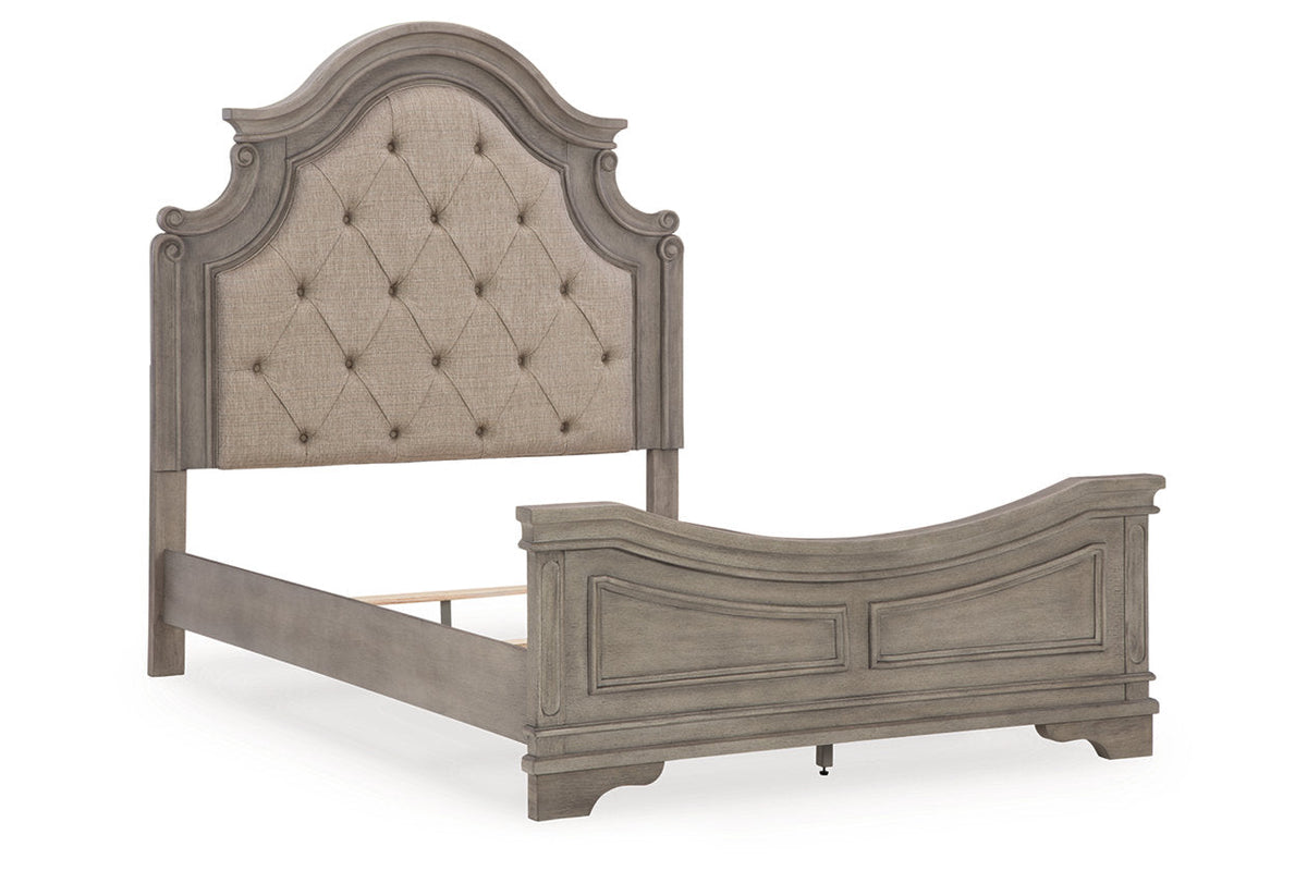 Lodenbay Antique Gray Queen Upholstered Panel Bed from Ashley - Luna Furniture