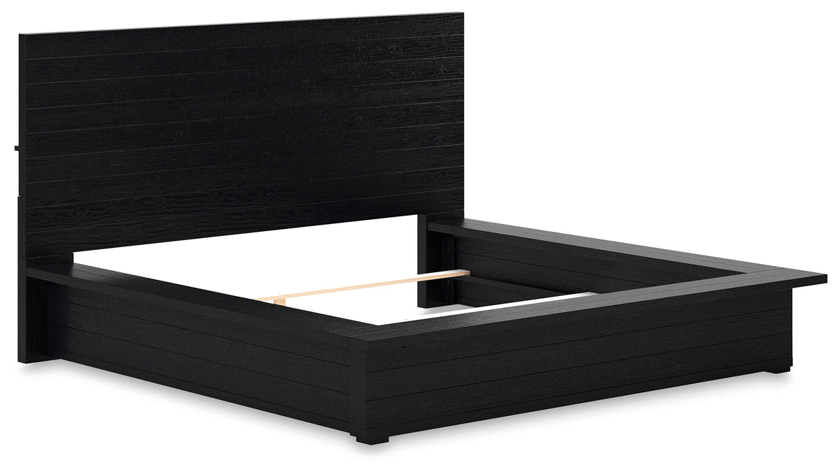 Londer Black King Panel Bed from Ashley - Luna Furniture
