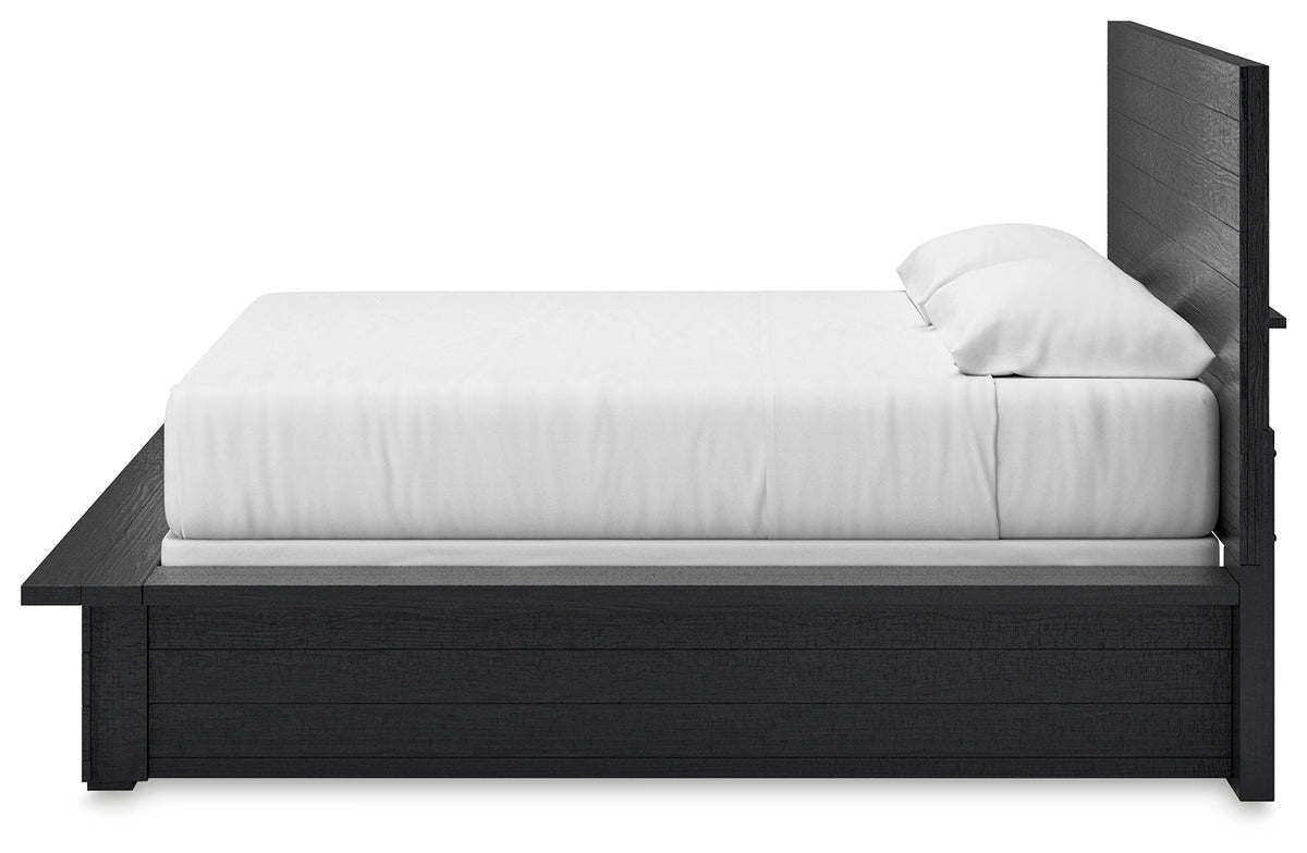 Londer Black King Panel Bed from Ashley - Luna Furniture