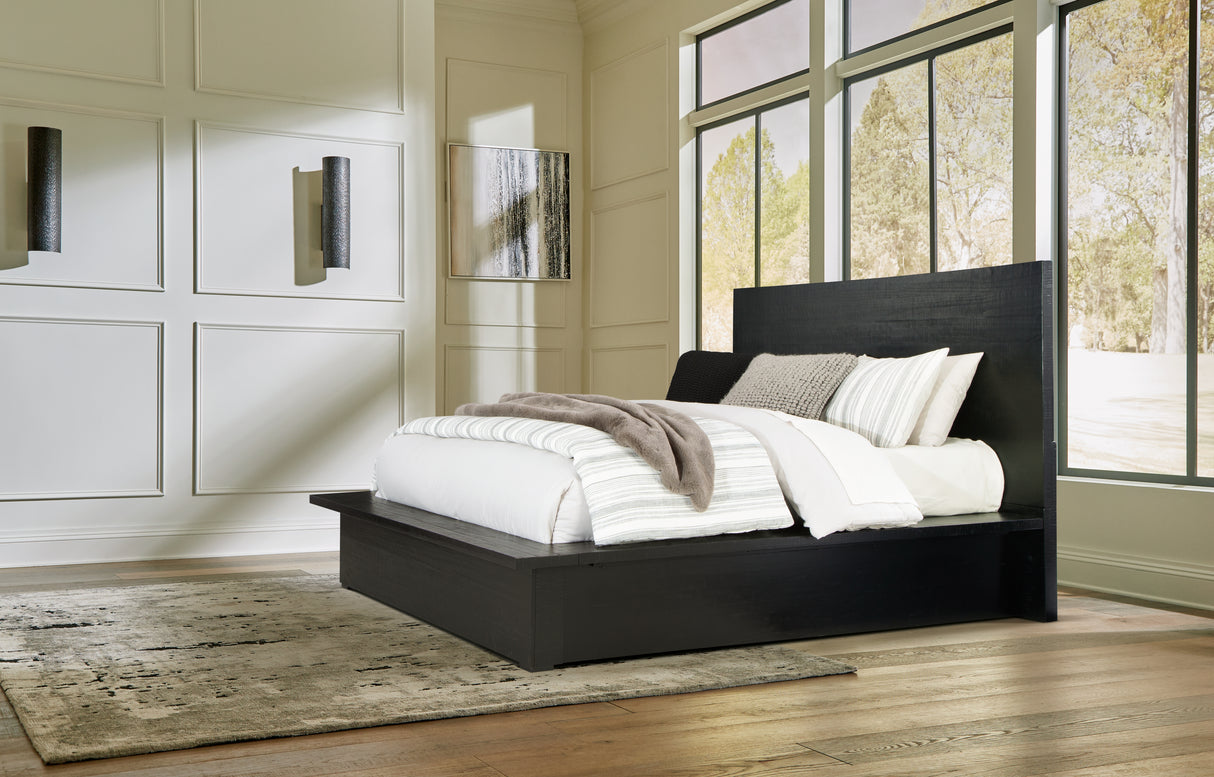 Londer Black Queen Panel Bed from Ashley - Luna Furniture