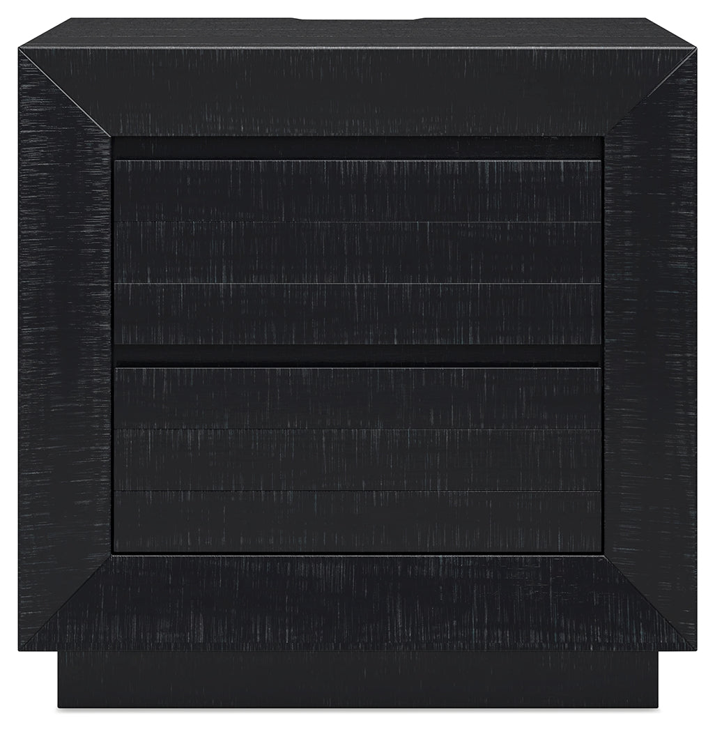 Londer King Panel Bed with Dresser and Nightstand in Black from Ashley - Luna Furniture