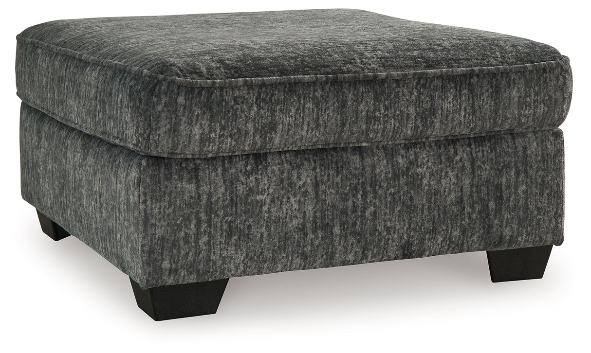 Lonoke Gunmetal Chair and Ottoman from Ashley - Luna Furniture