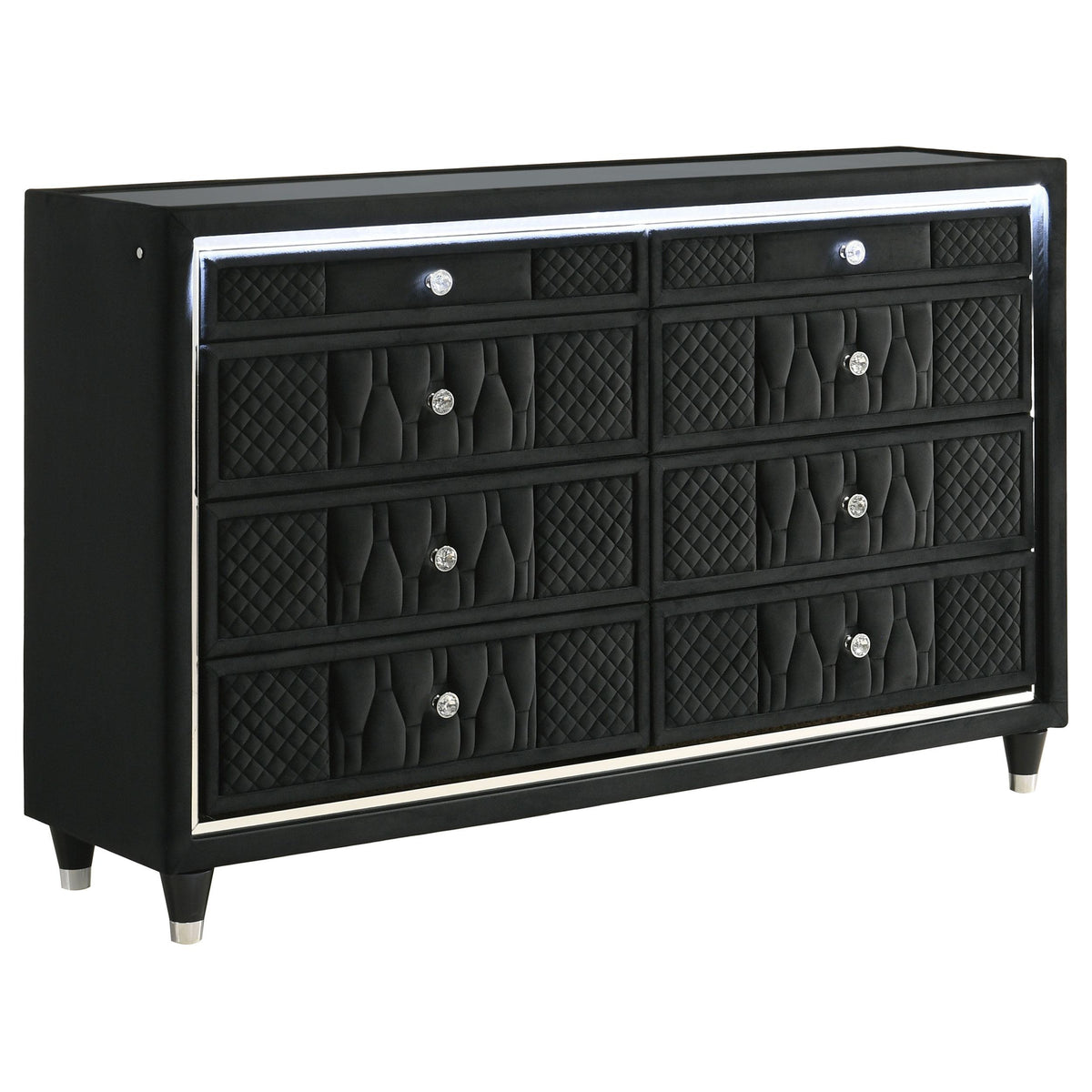 black led dresser Lorient Black 8-Drawer LED Bedroom Dresser