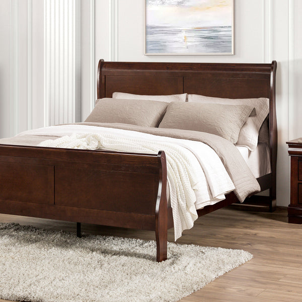 Louis Philippe Dark Cherry Queen Bed