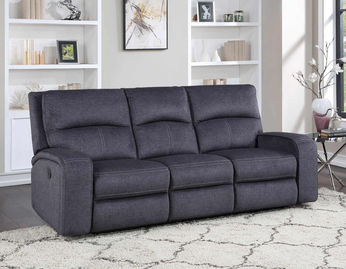 Lovell Charcoal 3-Piece Power Reclining Living Room Set from Steve Silver - Luna Furniture