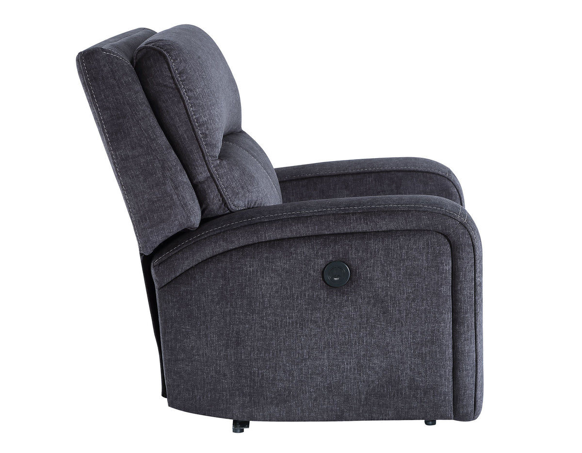 Lovell Charcoal 3-Piece Power Reclining Living Room Set from Steve Silver - Luna Furniture