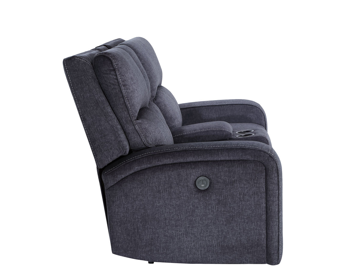 Lovell Charcoal 3-Piece Power Reclining Living Room Set from Steve Silver - Luna Furniture
