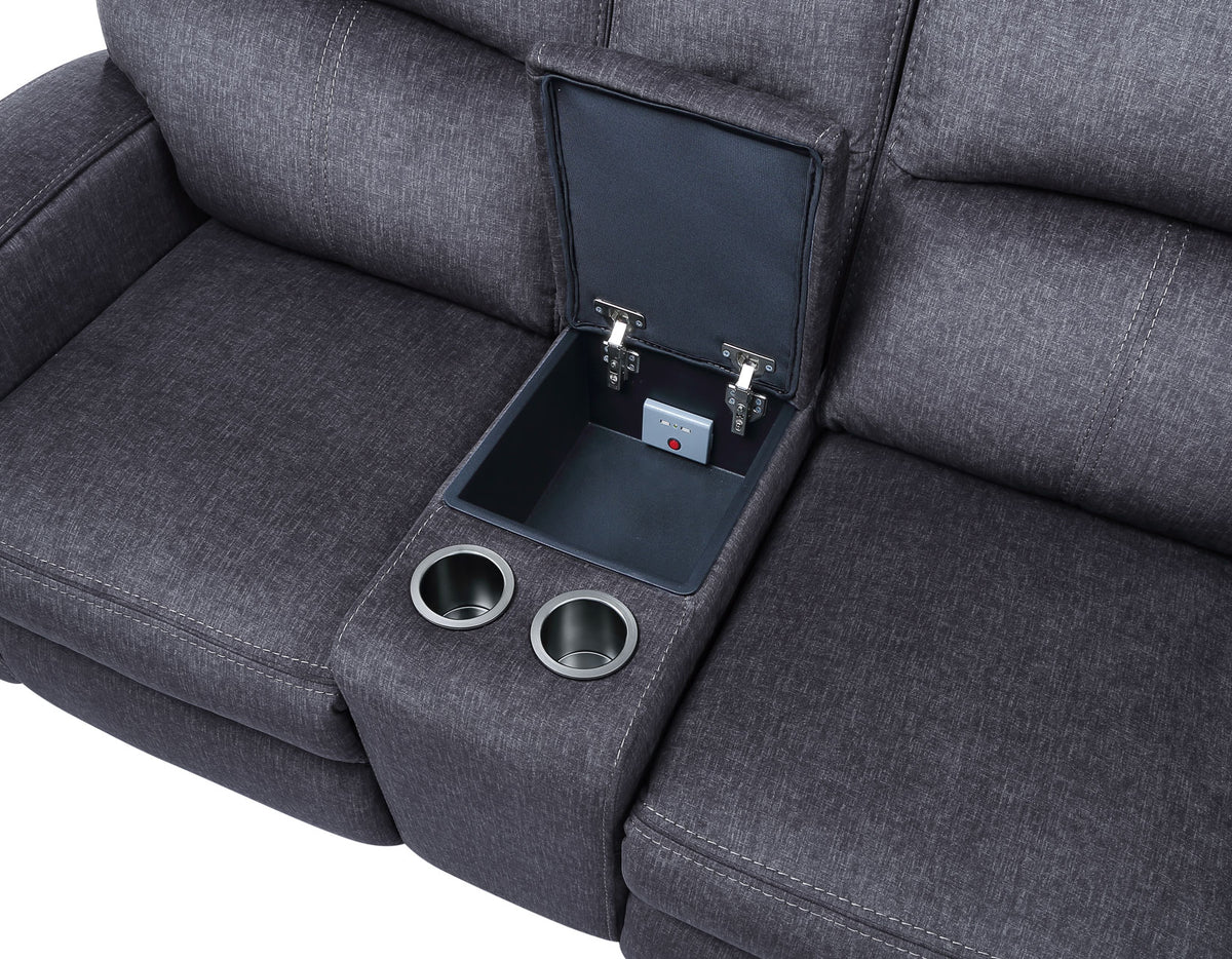Lovell Charcoal 3-Piece Power Reclining Living Room Set from Steve Silver - Luna Furniture