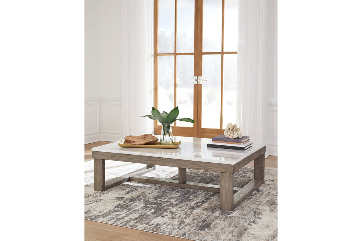 Loyaska Brown/Ivory Coffee Table and 2 End Tables from Ashley - Luna Furniture