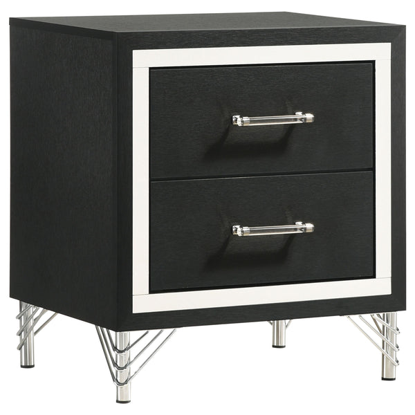Lucia Black 2-Drawer Nightstand