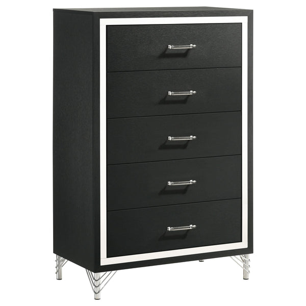 Lucia Black 5-Drawer Bedroom Chest
