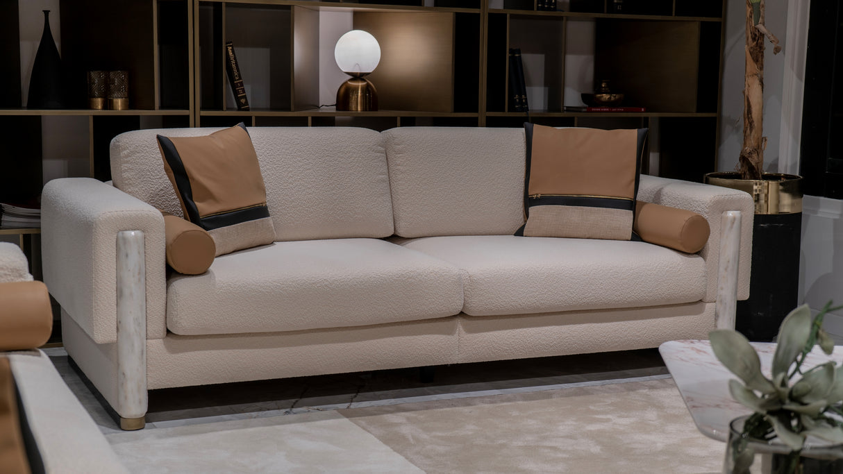 Luciano 4-Seat Sofa with Marble from Luna Luxury - Luna Furniture