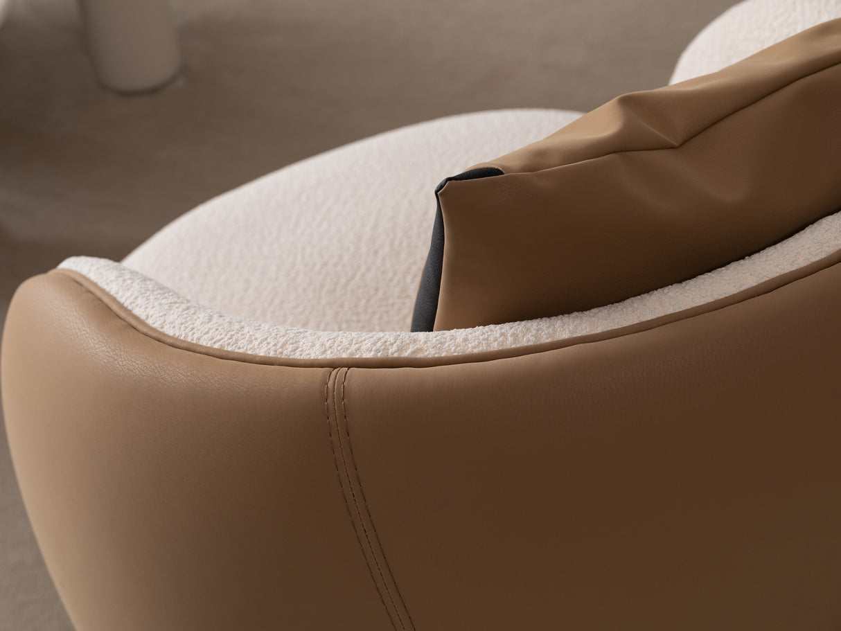 Luciano Cream and Warm Tan Living Room Set from Luna Luxury - Luna Furniture