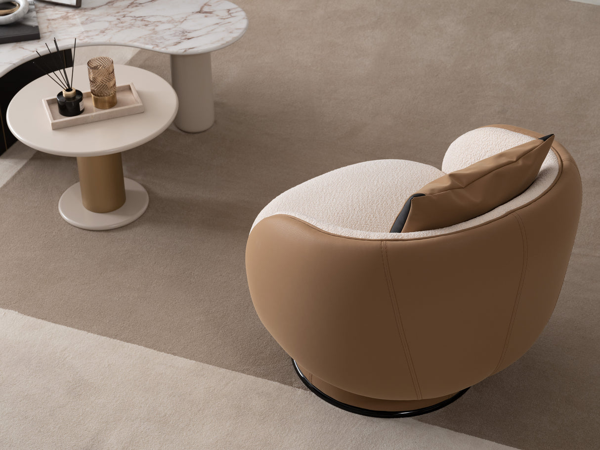 Luciano Cream and Warm Tan Living Room Set from Luna Luxury - Luna Furniture