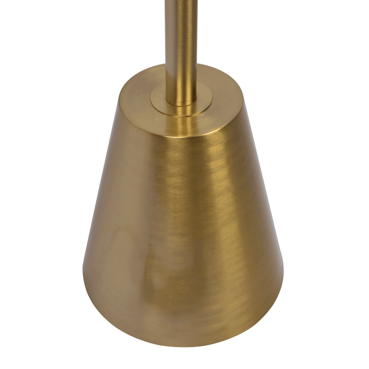 Lumina Brassed Gold Floor Lamp with Rotary Switch Triple Spots Metal Cone Base from Midinmod - Luna Furniture