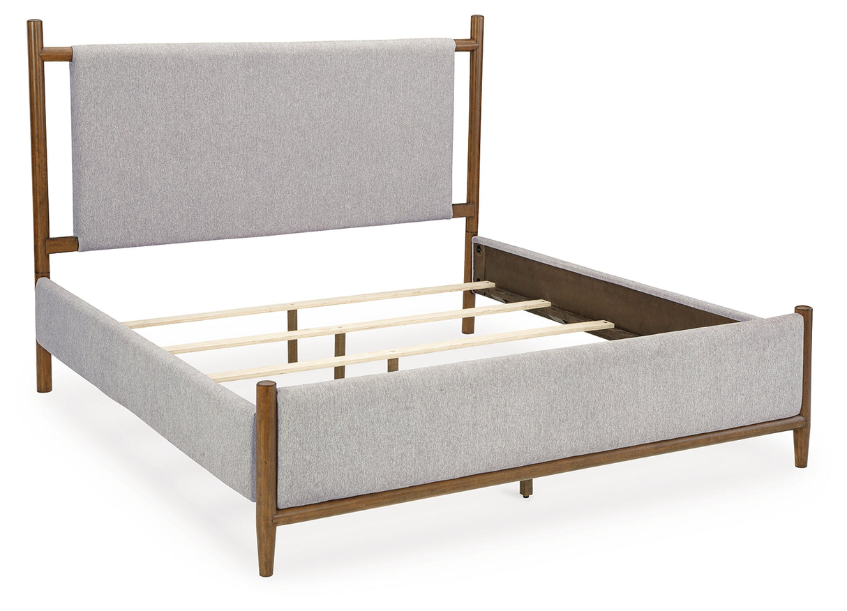 Lyncott California King Upholstered Bed with Dresser in Brown from Ashley - Luna Furniture