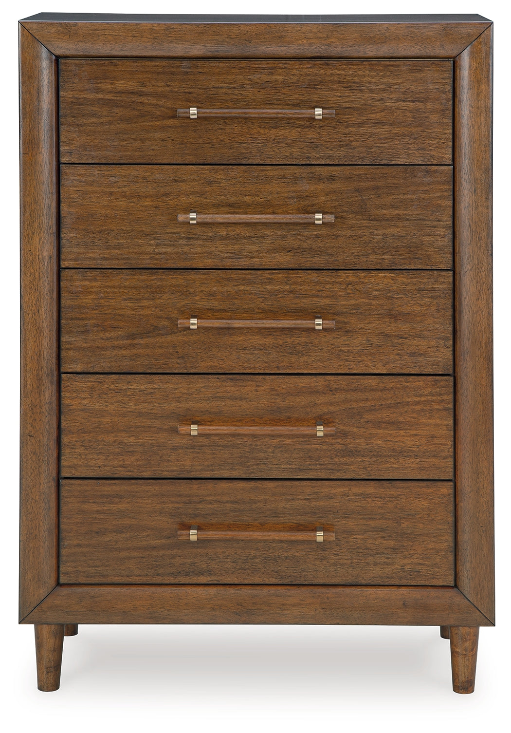 Lyncott California King Upholstered Bed with Mirrored Dresser and Chest in Brown from Ashley - Luna Furniture
