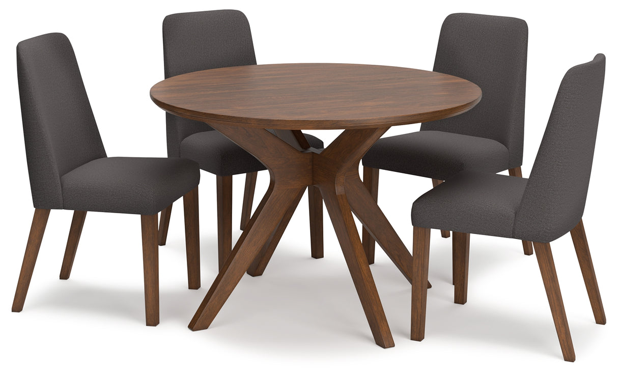 Lyncott Charcoal/Brown Dining Table and 4 Chairs from Ashley - Luna Furniture