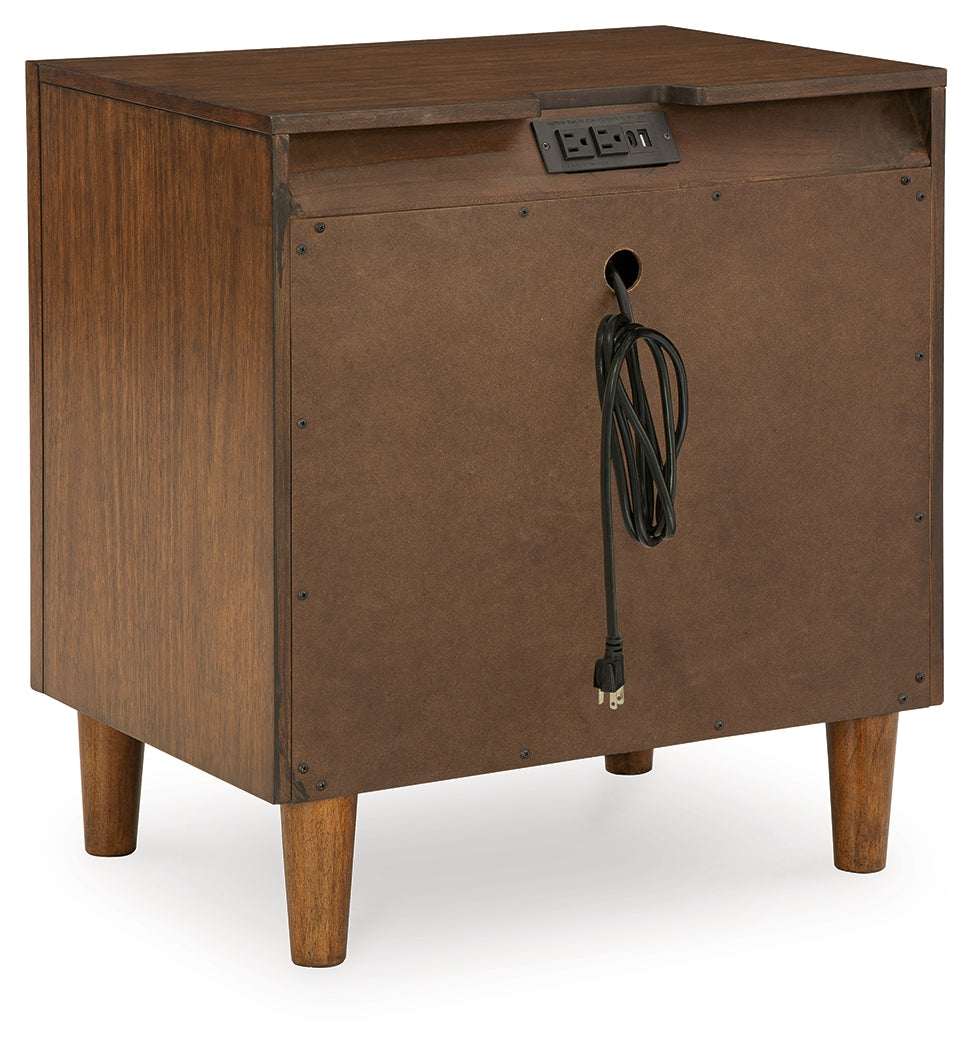 Lyncott King Upholstered Bed with 2 Nightstands in Brown from Ashley - Luna Furniture