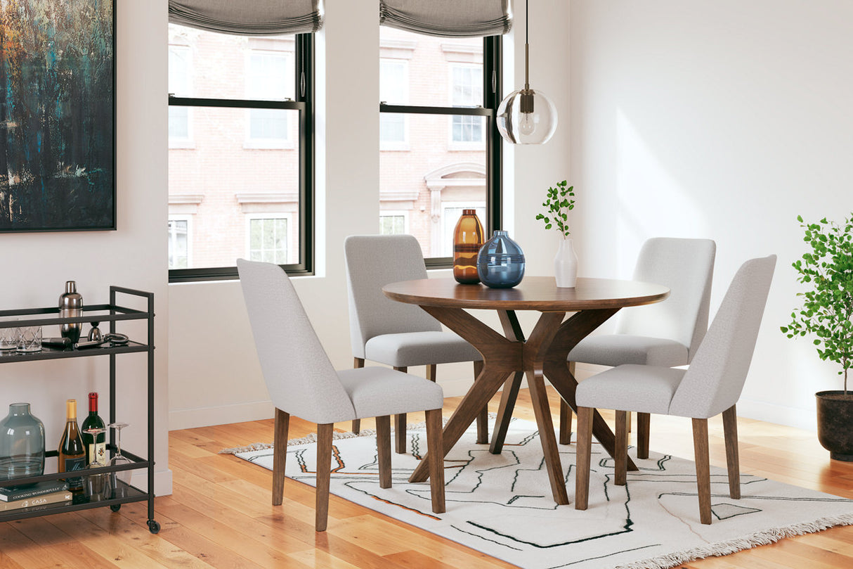 Lyncott Gray/Brown Dining Table and 4 Chairs from Ashley Furniture - Luna Furniture