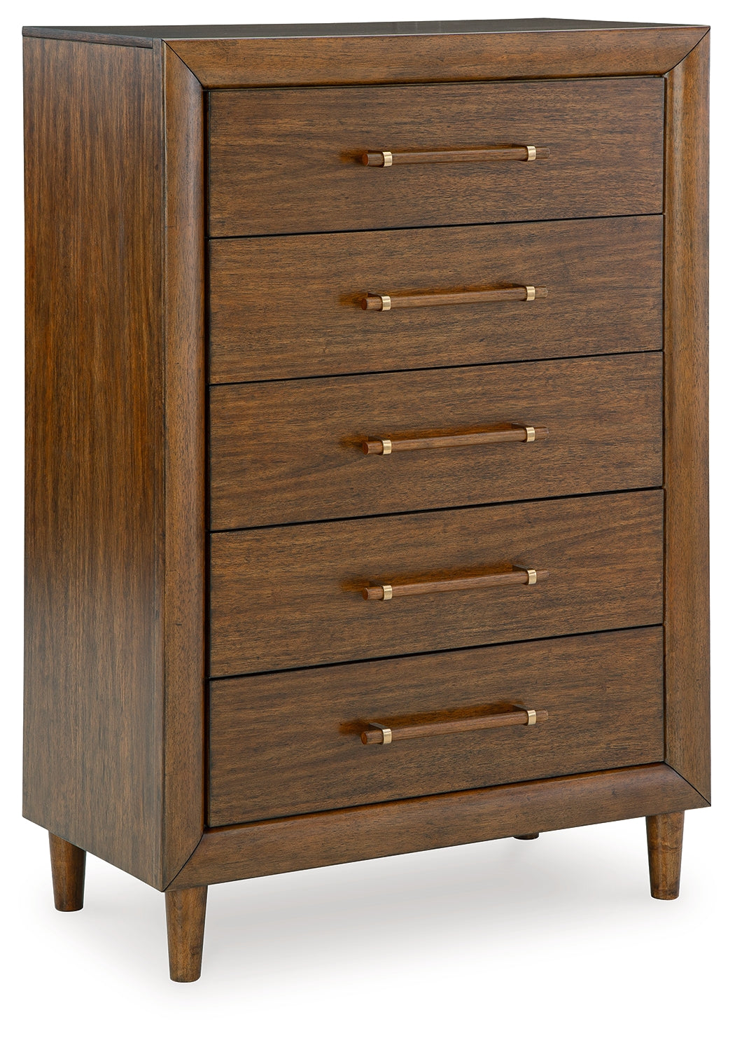 Lyncott Queen Upholstered Bed with Mirrored Dresser, Chest and 2 Nightstands in Brown from Ashley - Luna Furniture
