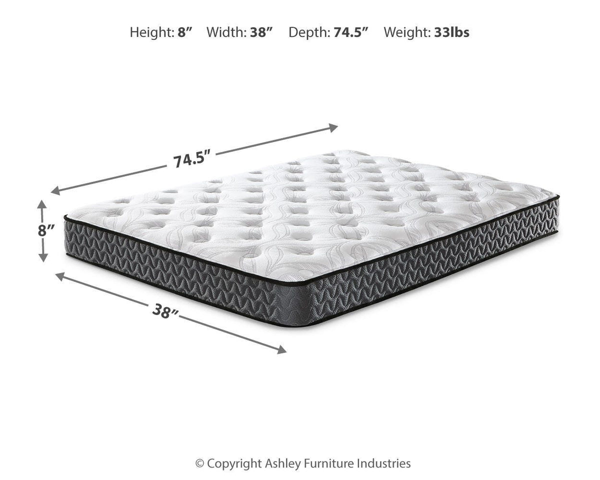 8 Inch Bonnell Hybrid White Queen Mattress from Ashley Furniture - Luna Furniture