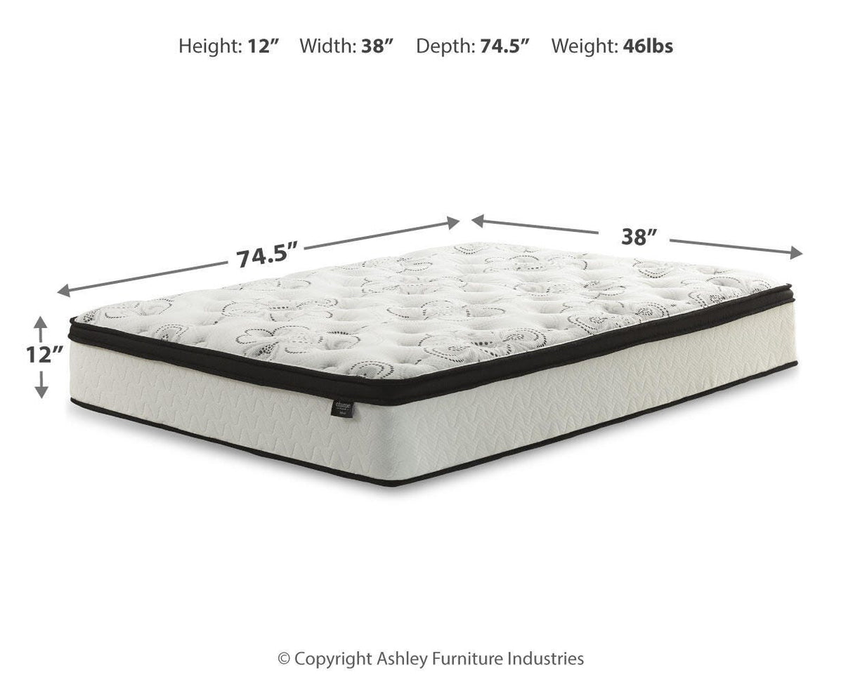 Piperton Twin Platform Bed with Mattress in White from Ashley - Luna Furniture