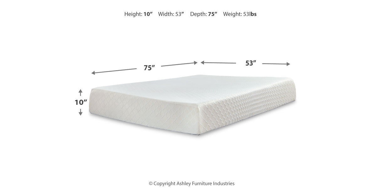 Shawburn Full Platform Bed with Mattress in Whitewash from Ashley - Luna Furniture