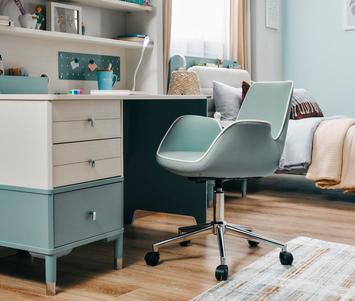 Marin Study Desk With Top Module from Furnia - Luna Furniture