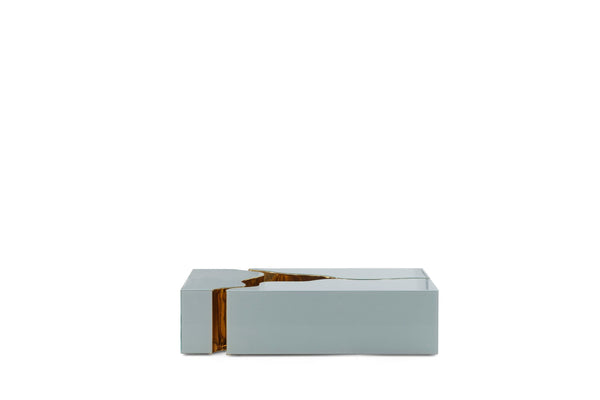 Dream Glass White/Gold 3-Piece Coffee Table