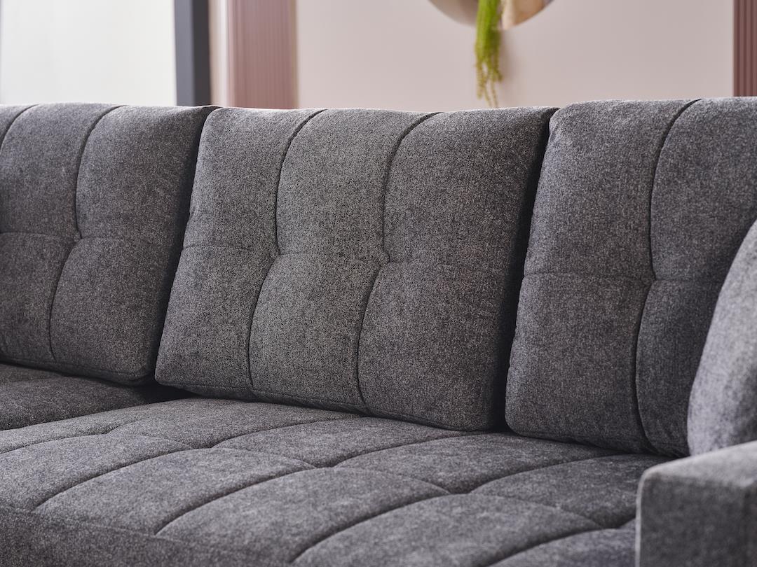 Mocca Selma Gray Reversible Storage Sleeper Sofa Chaise from Bellona - Luna Furniture