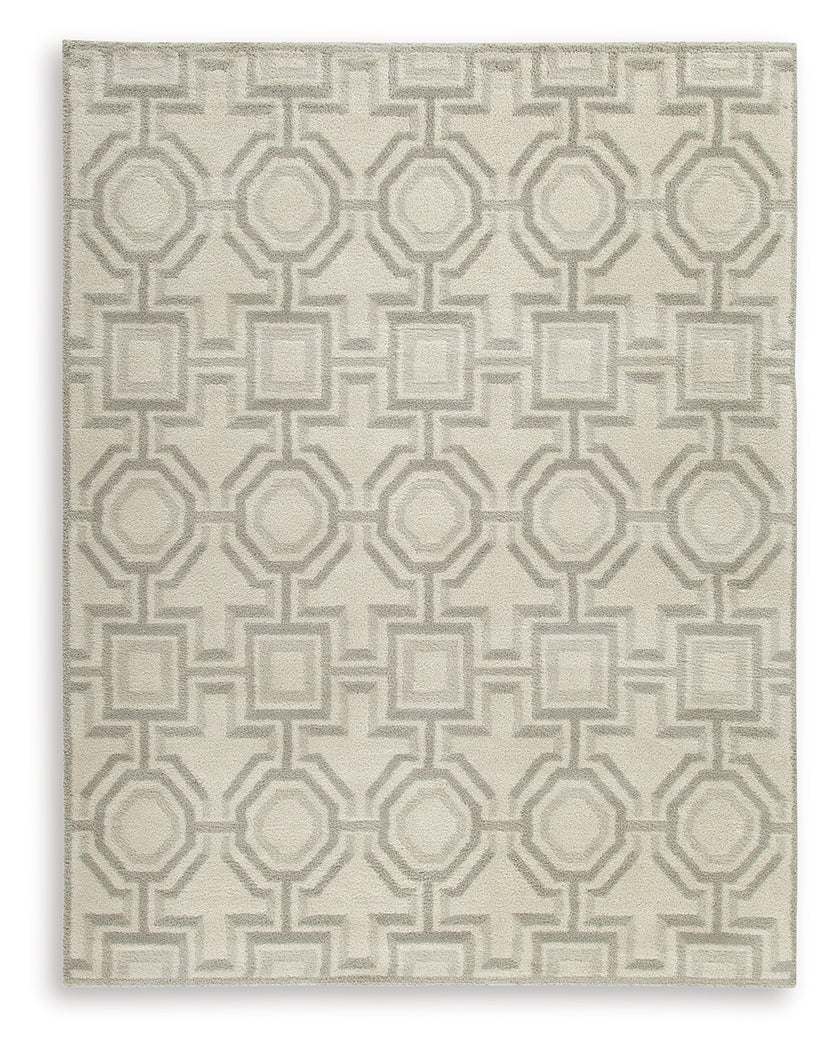 Maconville Ivory/Gray Large Rug from Ashley Furniture - Luna Furniture