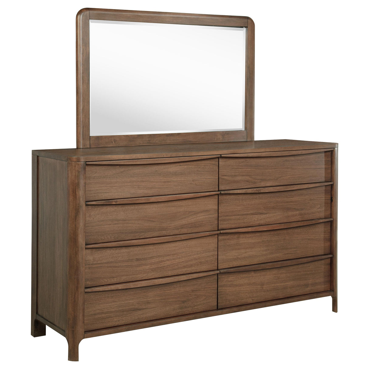 Maderia Walnut 8-Drawer Dresser and Mirror from Coaster - Luna Furniture