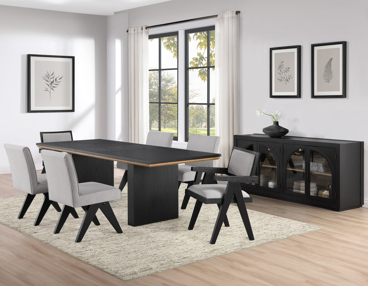 Magnolia 80-96″ Table 5-Piece Arm Chair Dining Set from Steve Silver - Luna Furniture