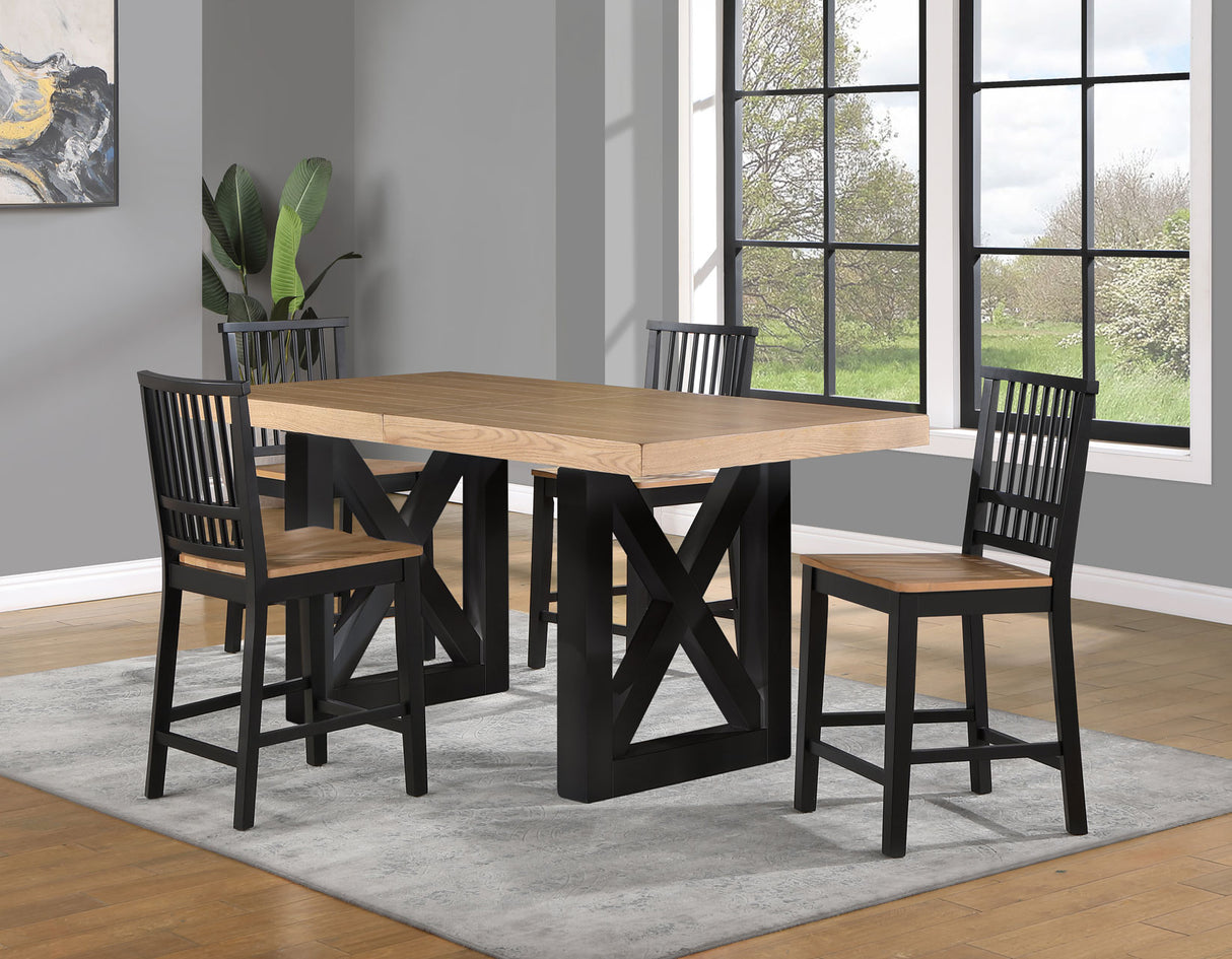 Magnolia 80-96-inch Counter Table w/18-inch Leaf, Black Base from Steve Silver - Luna Furniture