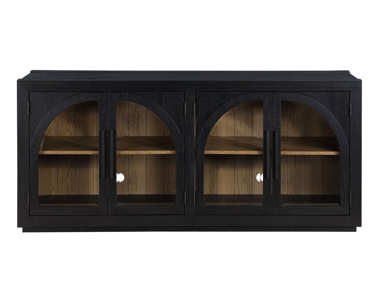 Magnolia Black 5-Piece Round Dining Set with Wooden Seat Chair from Steve Silver - Luna Furniture