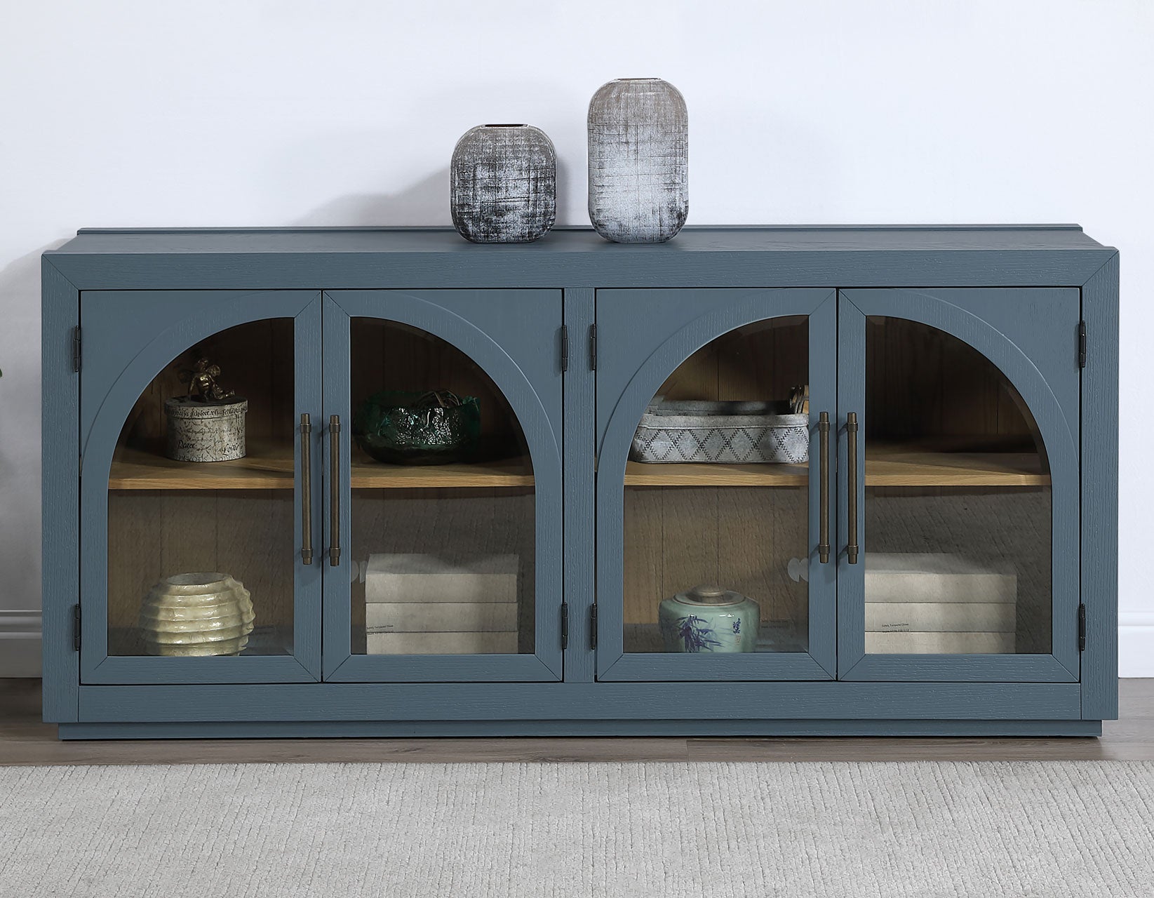 Steve Silver Magnolia Cathedral Doored Server, Dusty Blue Finish