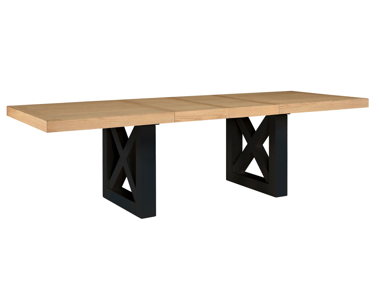 Magnolia Oak/Black Extendable Dining Table from Steve Silver - Luna Furniture