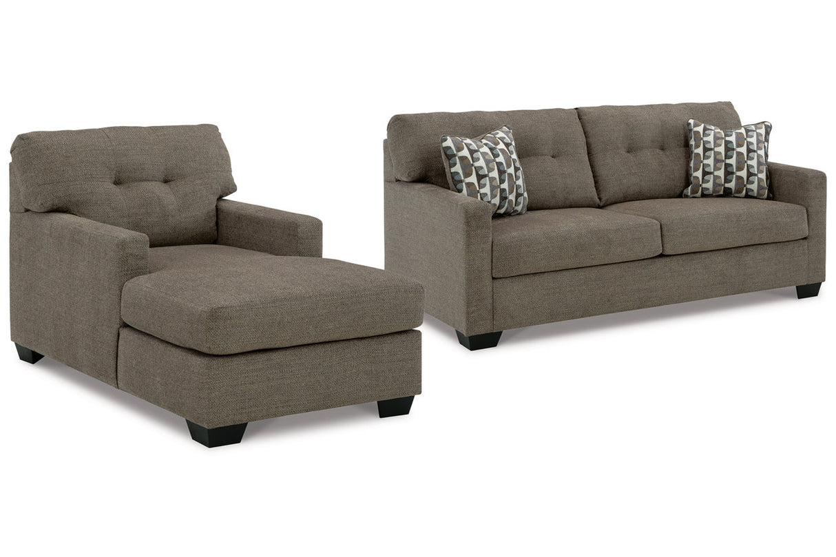 Mahoney Chocolate Sofa and Chaise from Ashley - Luna Furniture