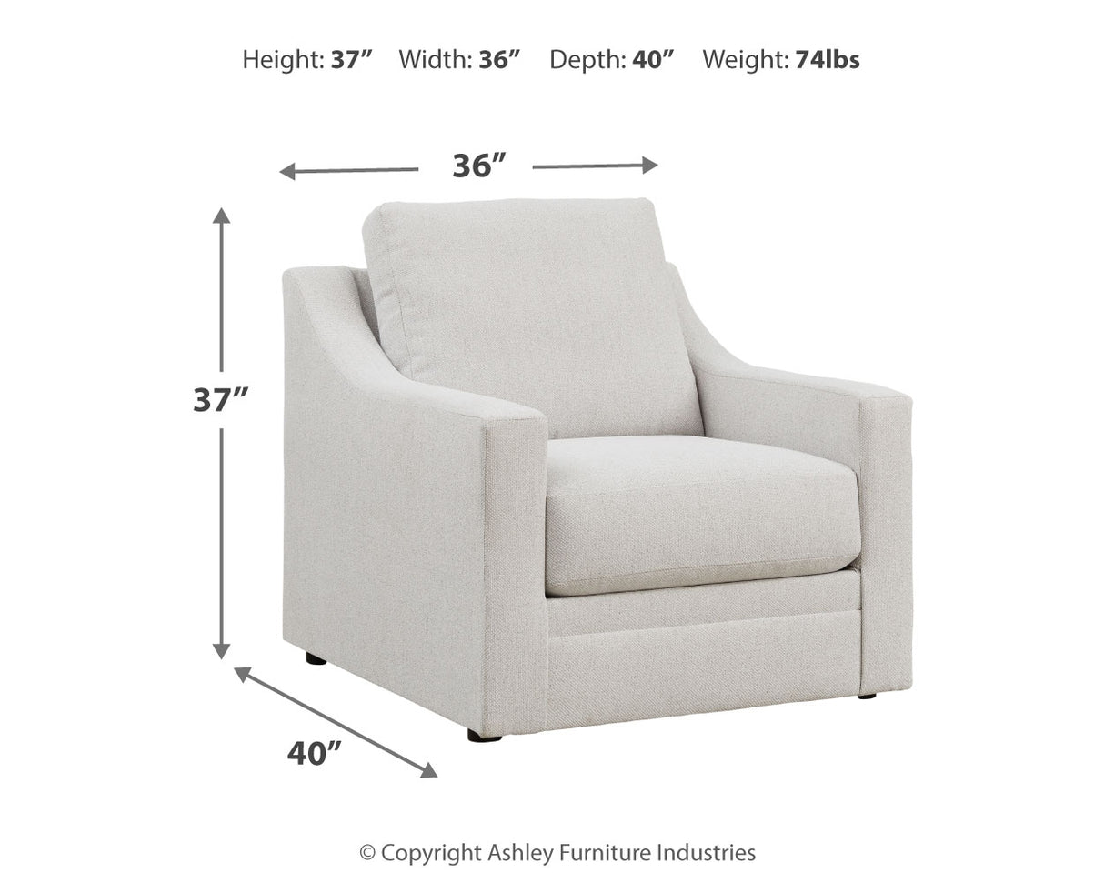Maitelynn Chair and Ottoman in Chalk from Ashley - Luna Furniture