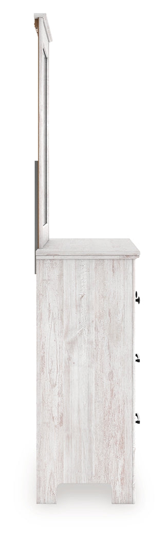 Makidern Whitewash Dresser and Mirror from Ashley Furniture - Luna Furniture
