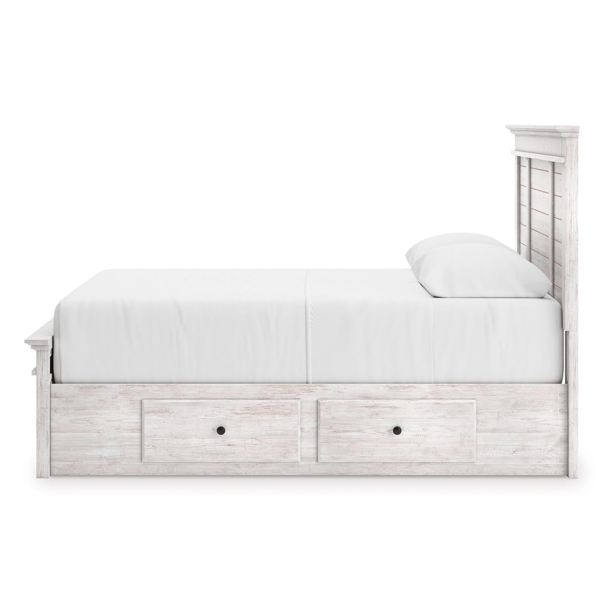 Makidern Whitewash Storage Youth Panel Bedroom Set with 4 Side Drawers from Ashley - Luna Furniture