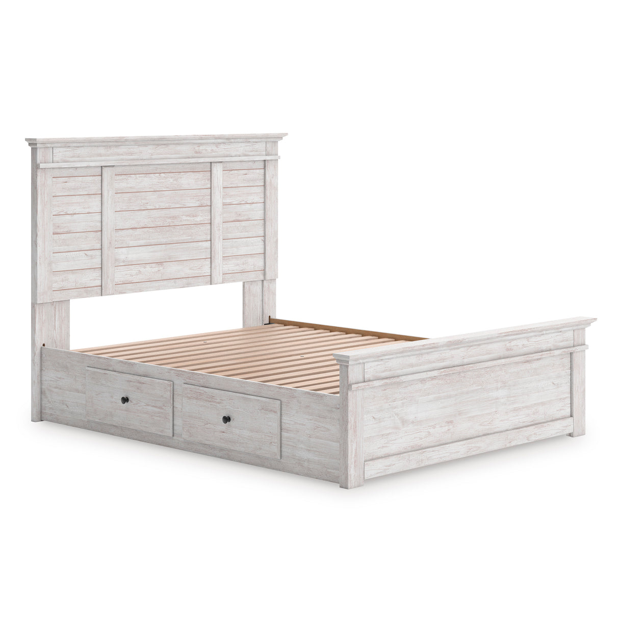 Makidern Whitewash Storage Youth Panel Bedroom Set with 4 Side Drawers from Ashley - Luna Furniture
