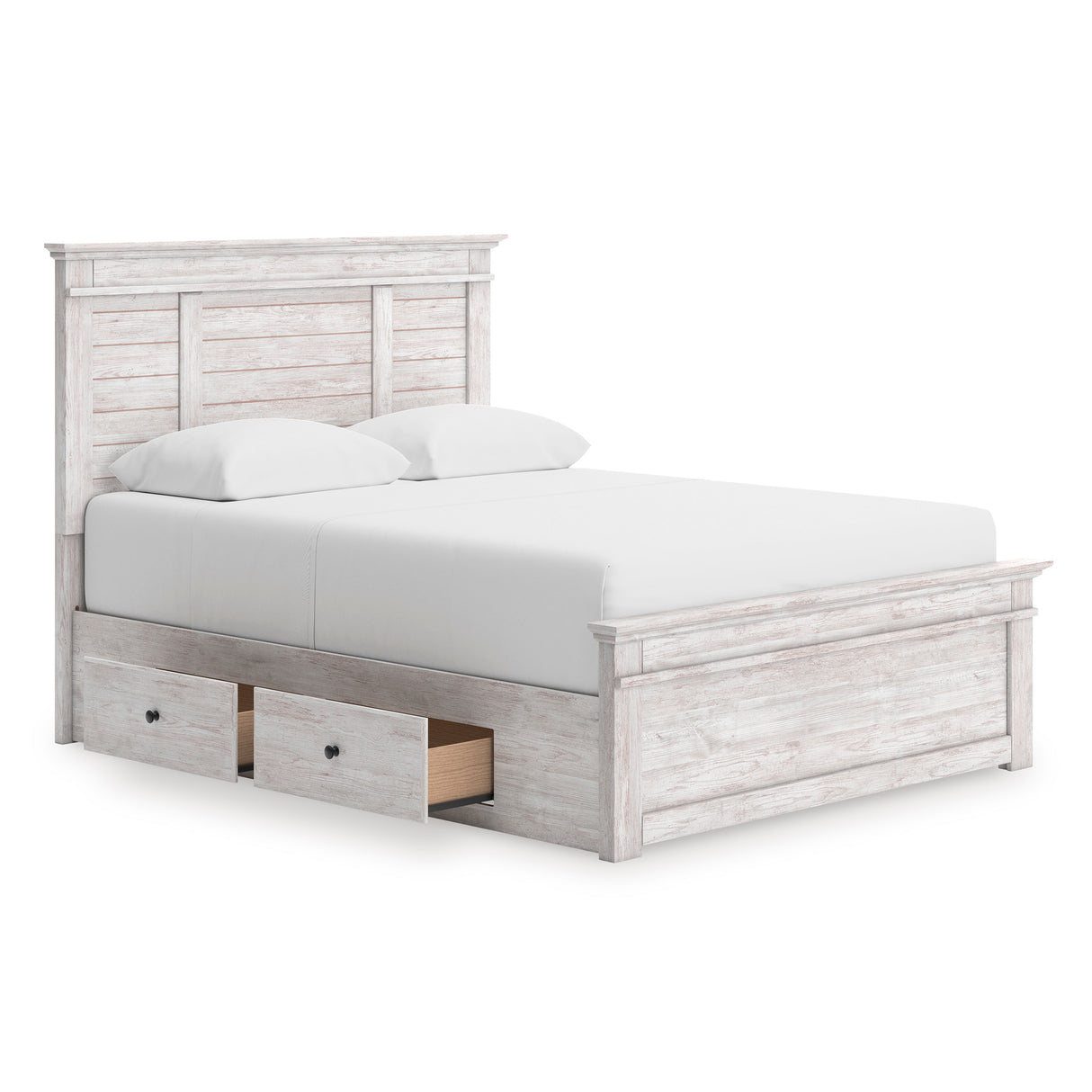Makidern Whitewash Storage Youth Panel Bedroom Set with 4 Side Drawers from Ashley - Luna Furniture