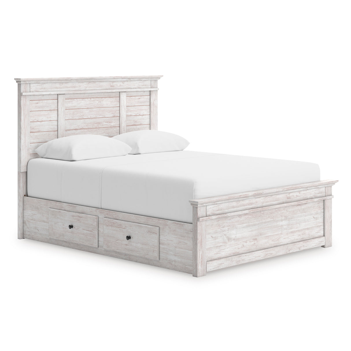 Makidern Whitewash Storage Youth Panel Bedroom Set with 4 Side Drawers from Ashley - Luna Furniture