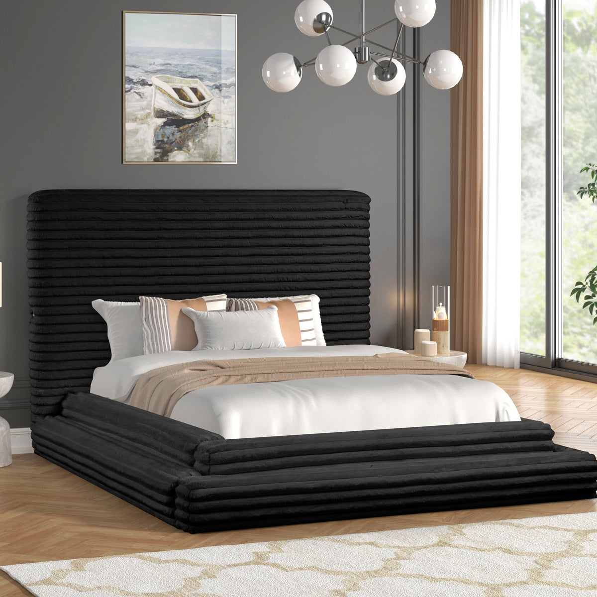 Mariah Black Queen Platform Bed – Luna Furniture